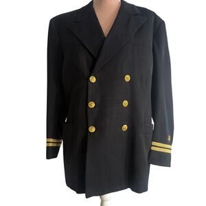 Vintage U.S. NAVY Officer Lieutenant Dress Uniform Jacket Novakoff Bros Blk/Gold